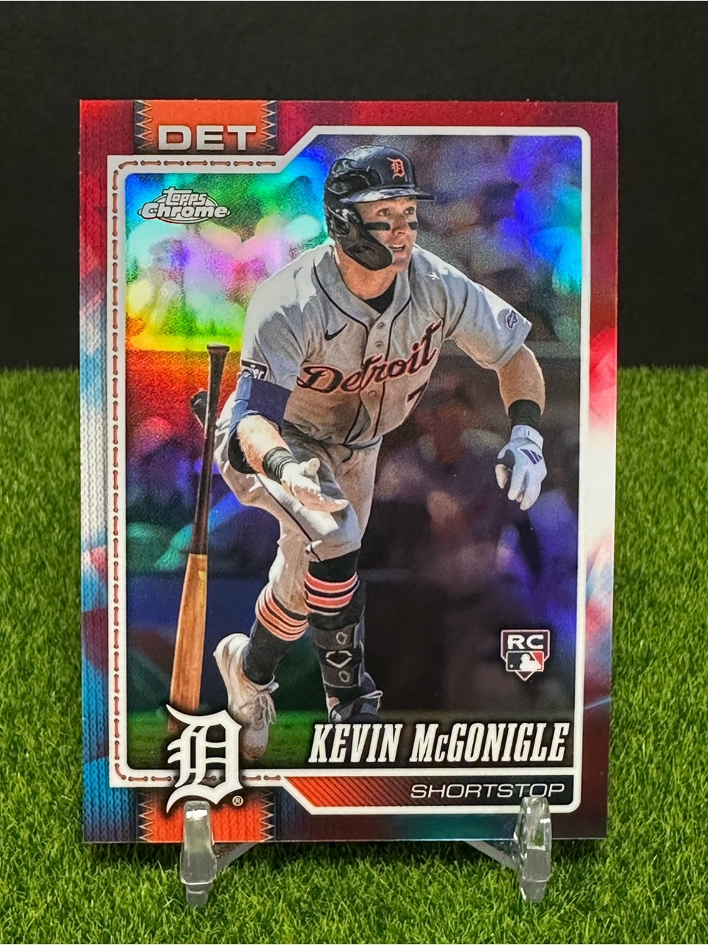 2026 Topps Chrome Tigers (RC) Kevin McGonigle Red, White And Blue Refractor